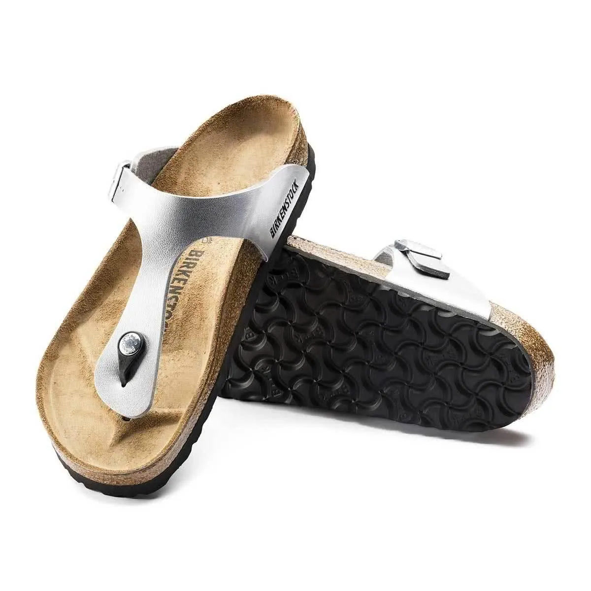 Birkenstock Gizeh Birko-Flor Sandals - Narrow - Silver