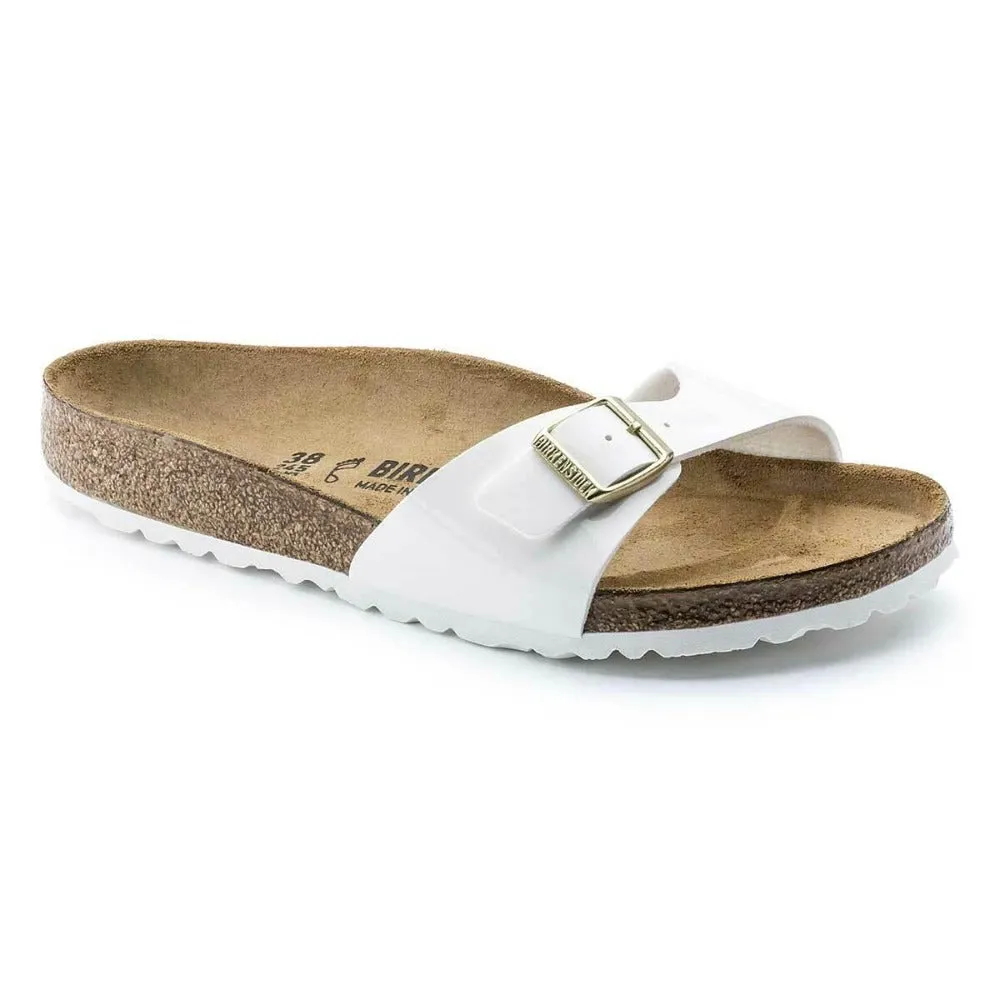 Birkenstock Madrid Birko-Flor Patent Sandals - Narrow - White