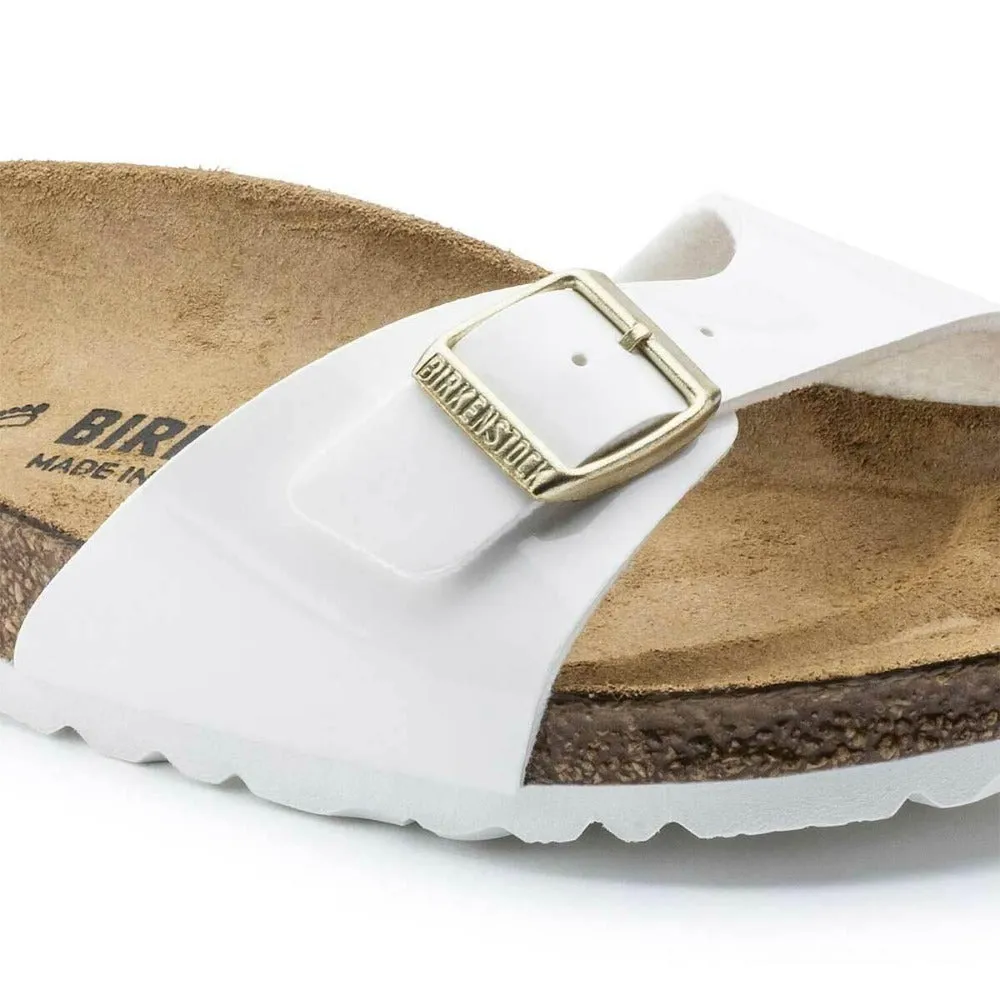 Birkenstock Madrid Birko-Flor Patent Sandals - Narrow - White