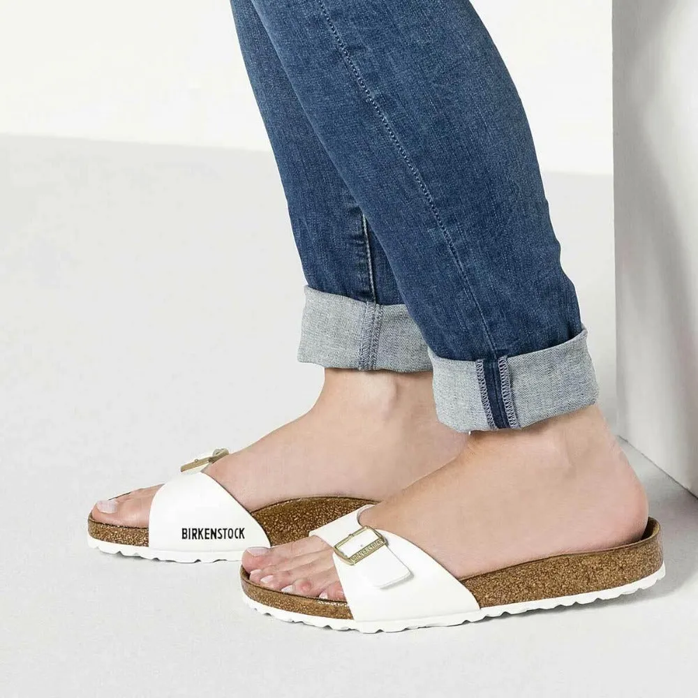 Birkenstock Madrid Birko-Flor Patent Sandals - Narrow - White