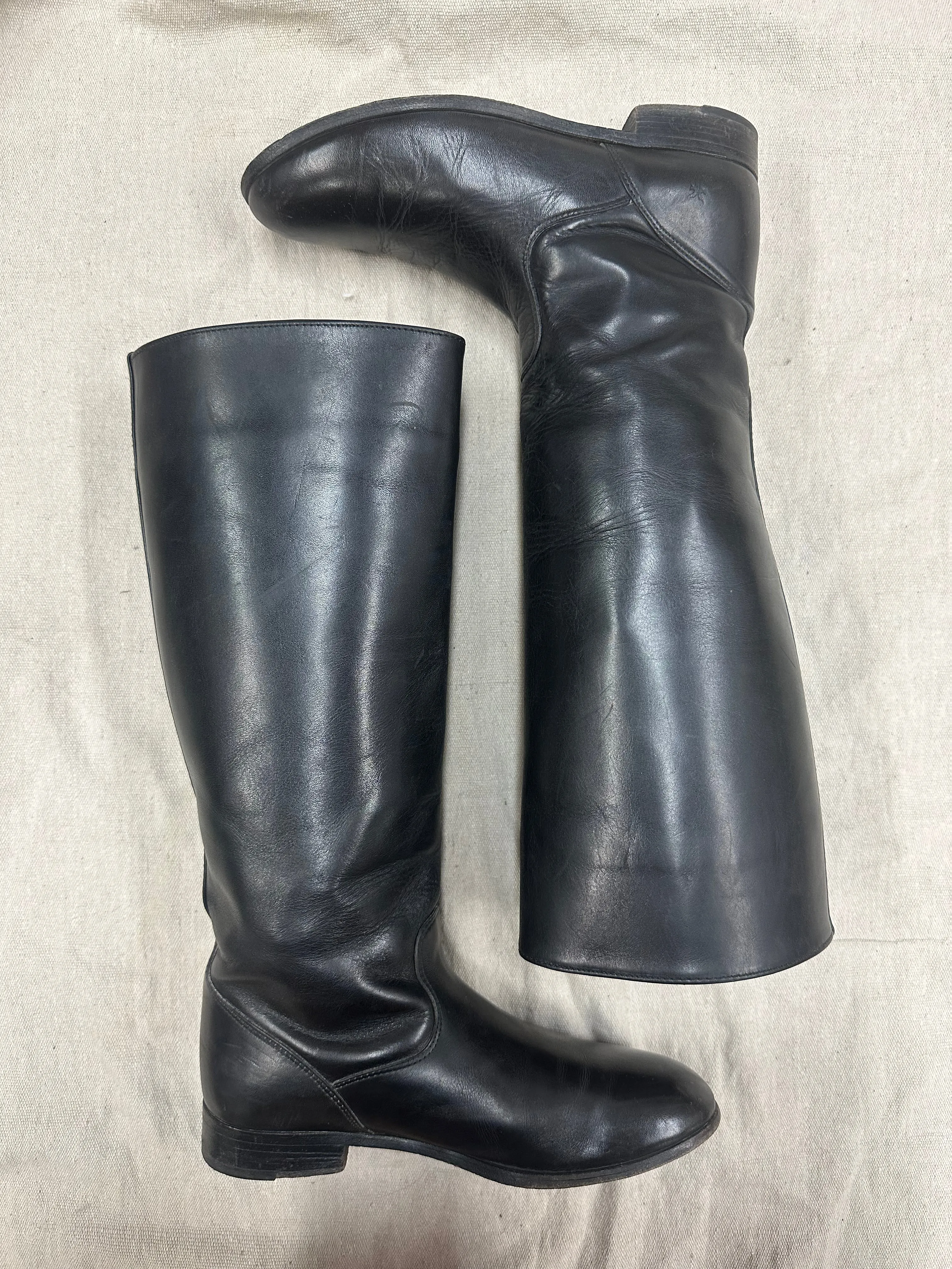 Black Leather Riding Boots