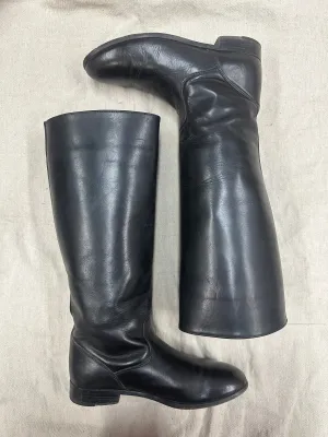 Black Leather Riding Boots