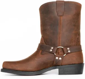 Black Vintage Western Boots Brown Cowboy Boots Leather Square Toe Lightweight Comfortable Traditional Country Boot Dress Boots