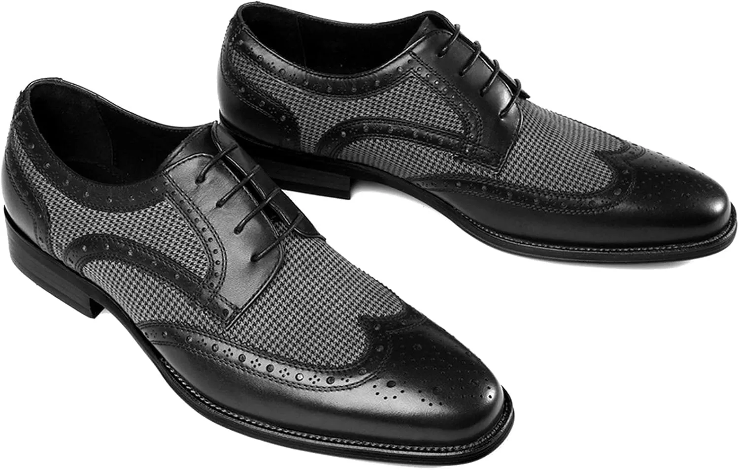 BORAMAX Men's Dress Shoes Oxford Shoes, Men's PU Leather Business Derby Shoes Low Top Leather Loafers Red-45