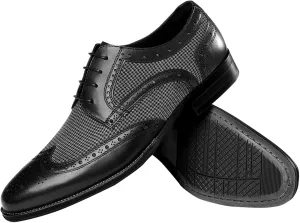 BORAMAX Men's Dress Shoes Oxford Shoes, Men's PU Leather Business Derby Shoes Low Top Leather Loafers Red-45