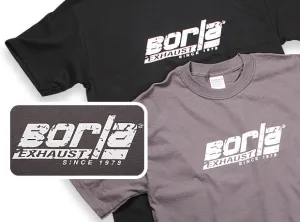 Borla 21262 Men's Distressed Charcoal Crew Neck T-Shirt - Large.