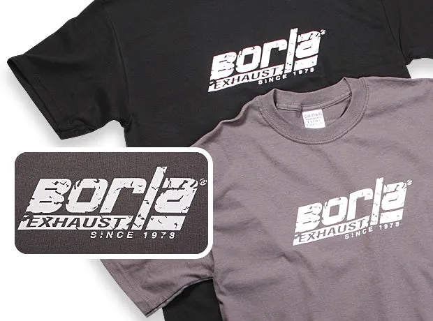 Borla 21262 Men's Distressed Charcoal Crew Neck T-Shirt - Large.