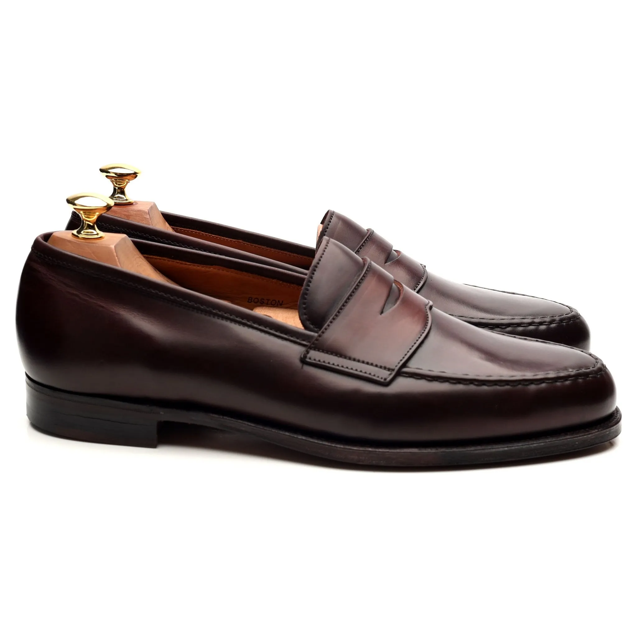 'Boston' Burgundy Leather Loafers UK 9.5 E