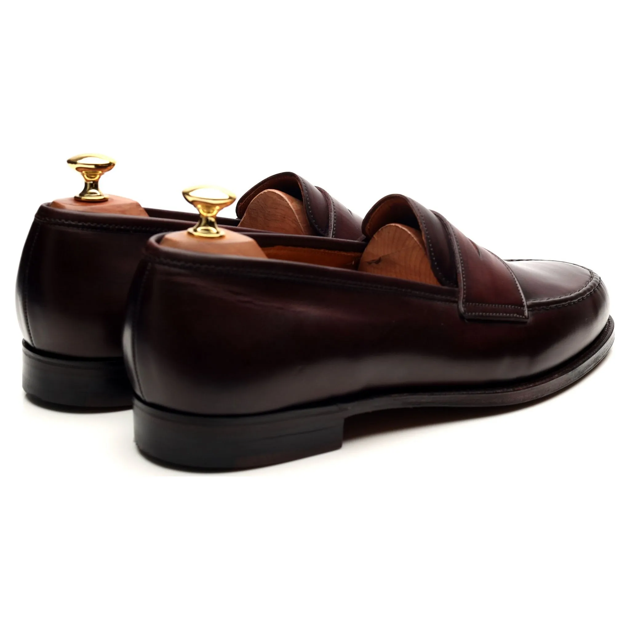 'Boston' Burgundy Leather Loafers UK 9.5 E