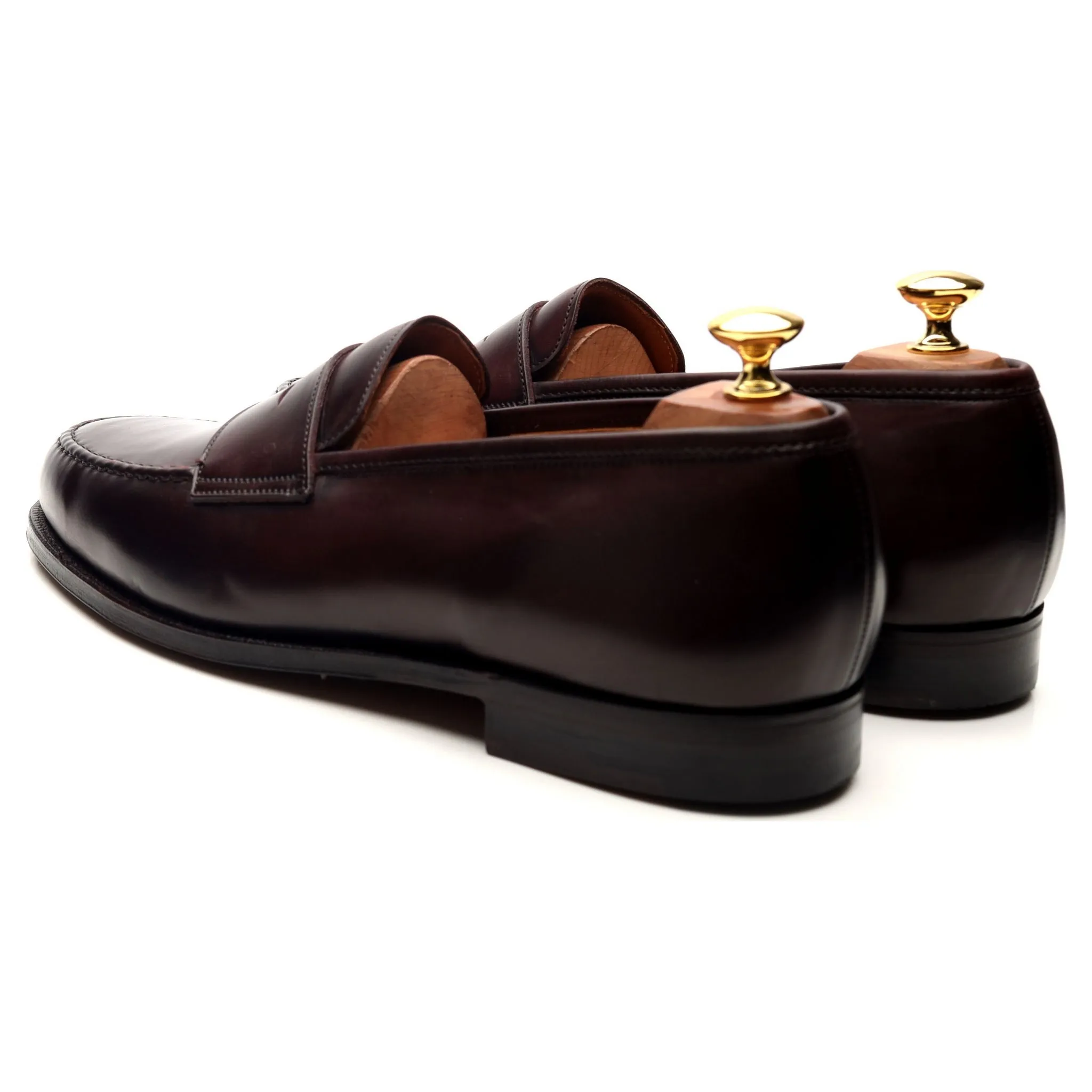 'Boston' Burgundy Leather Loafers UK 9.5 E