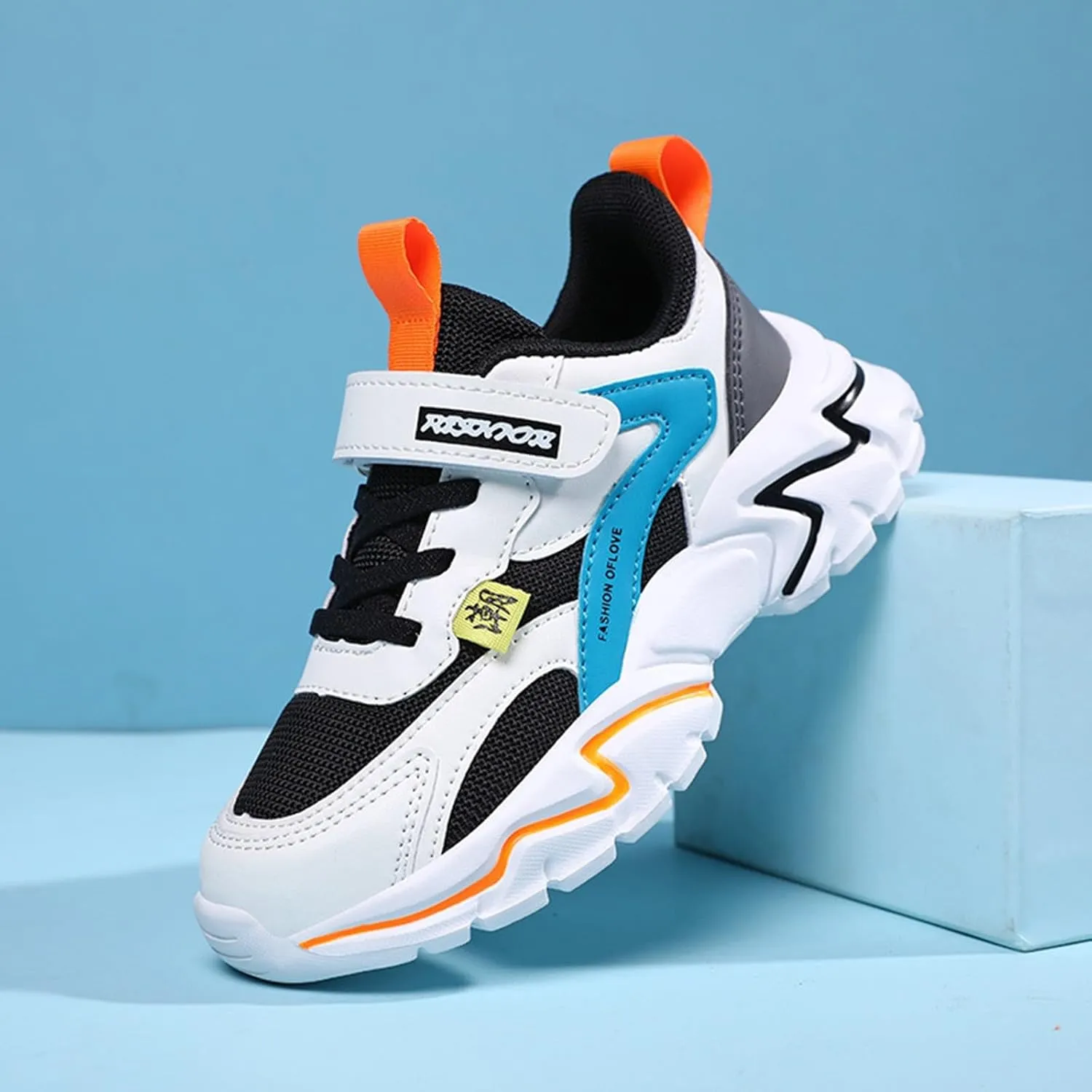 Boys Girls Sneakers Kids Lightweight Breathable Adjustable Athletic Running Shoes for Athletic Shoes Youth Boys