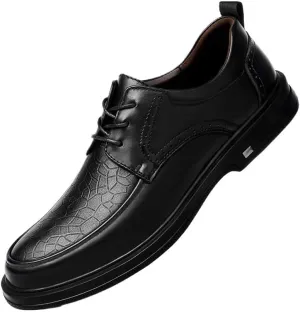 British Style Luxury Leather Shoes Modern Comfortable Casual Oxfords Shoes Men's Classic Round Toe Lace Up Walking