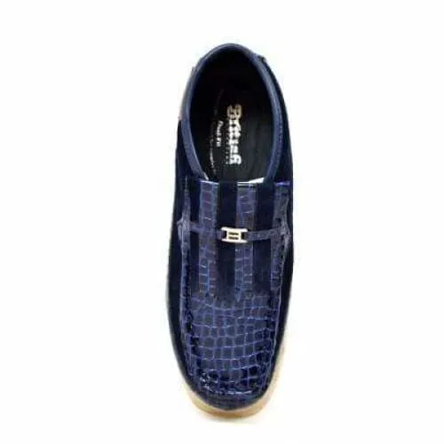 British Walkers Apollo Croc Men's Navy Blue Crocodile Leather and Suede Limited Edition Style Ankle Boots