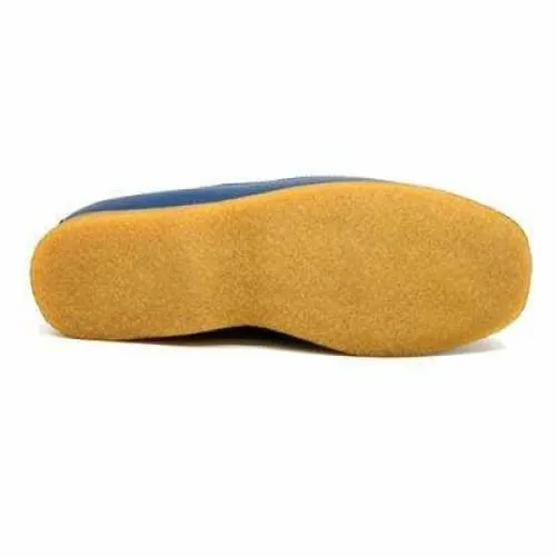British Walkers Apollo Men's Blue Leather and Grey Suede Crepe Sole Slip On Boots
