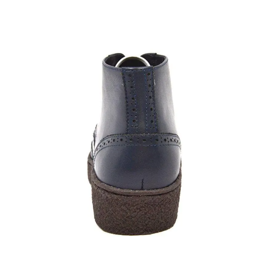 British Walkers Men's Wingtip Navy & White Leather