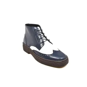 British Walkers Men's Wingtip Navy & White Leather