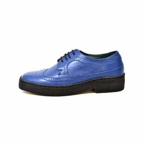 British Walkers Wingtip Low Cut Men's Cobalt Blue Leather Oxfords