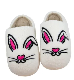 BUNNY FACE FUZZY SLIPPERS
