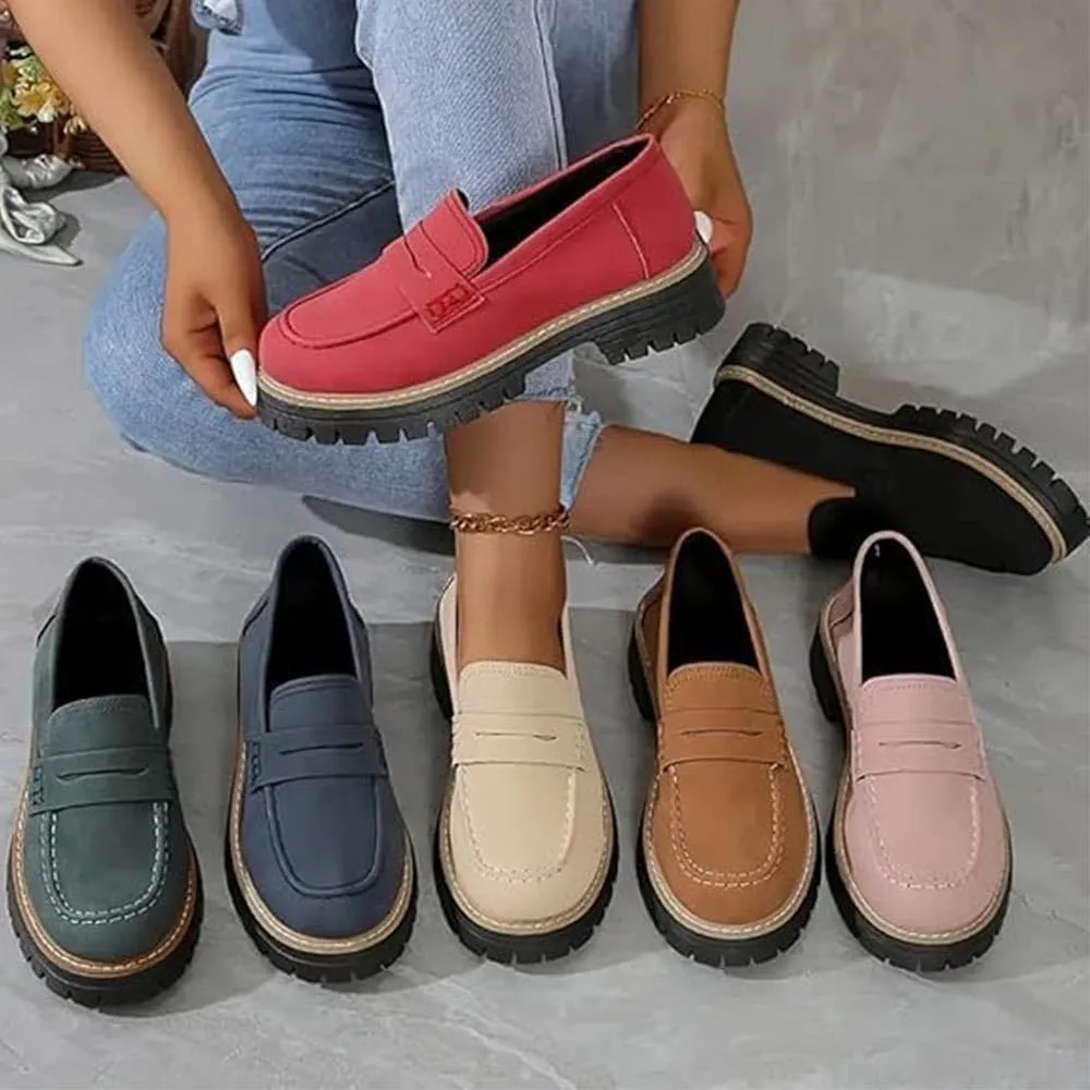 Business and Casual Shoes,Women's Loafers Thick Sole Loafers Lug Sole Comfortable Loafers Suitable for Work