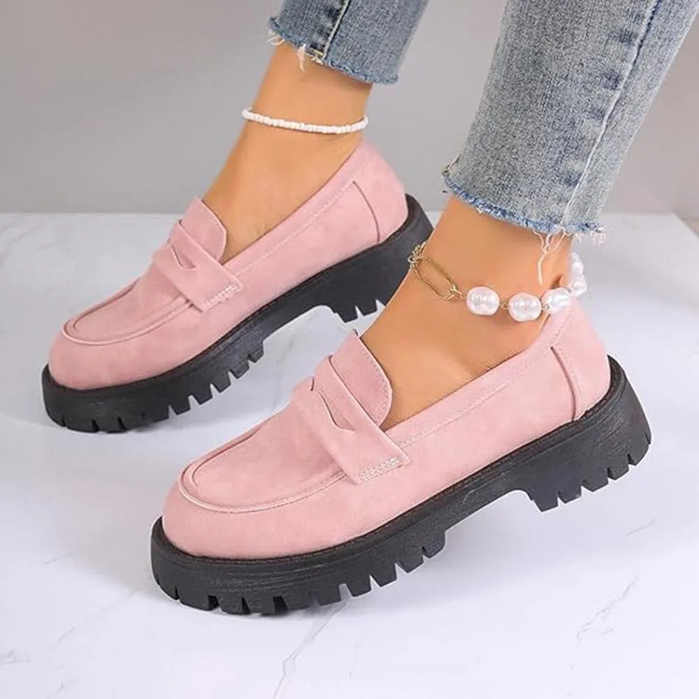 Business and Casual Shoes,Women's Loafers Thick Sole Loafers Lug Sole Comfortable Loafers Suitable for Work