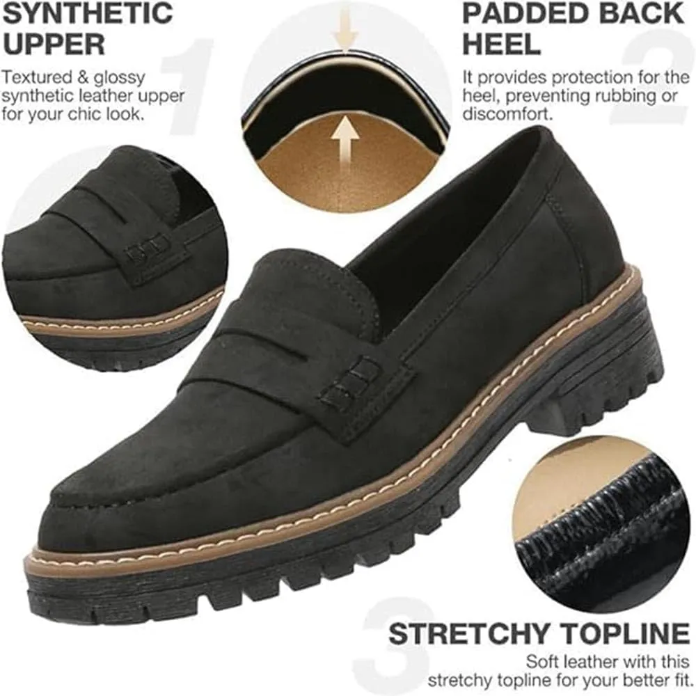 Business and Casual Shoes,Women's Loafers Thick Sole Loafers Lug Sole Comfortable Loafers Suitable for Work