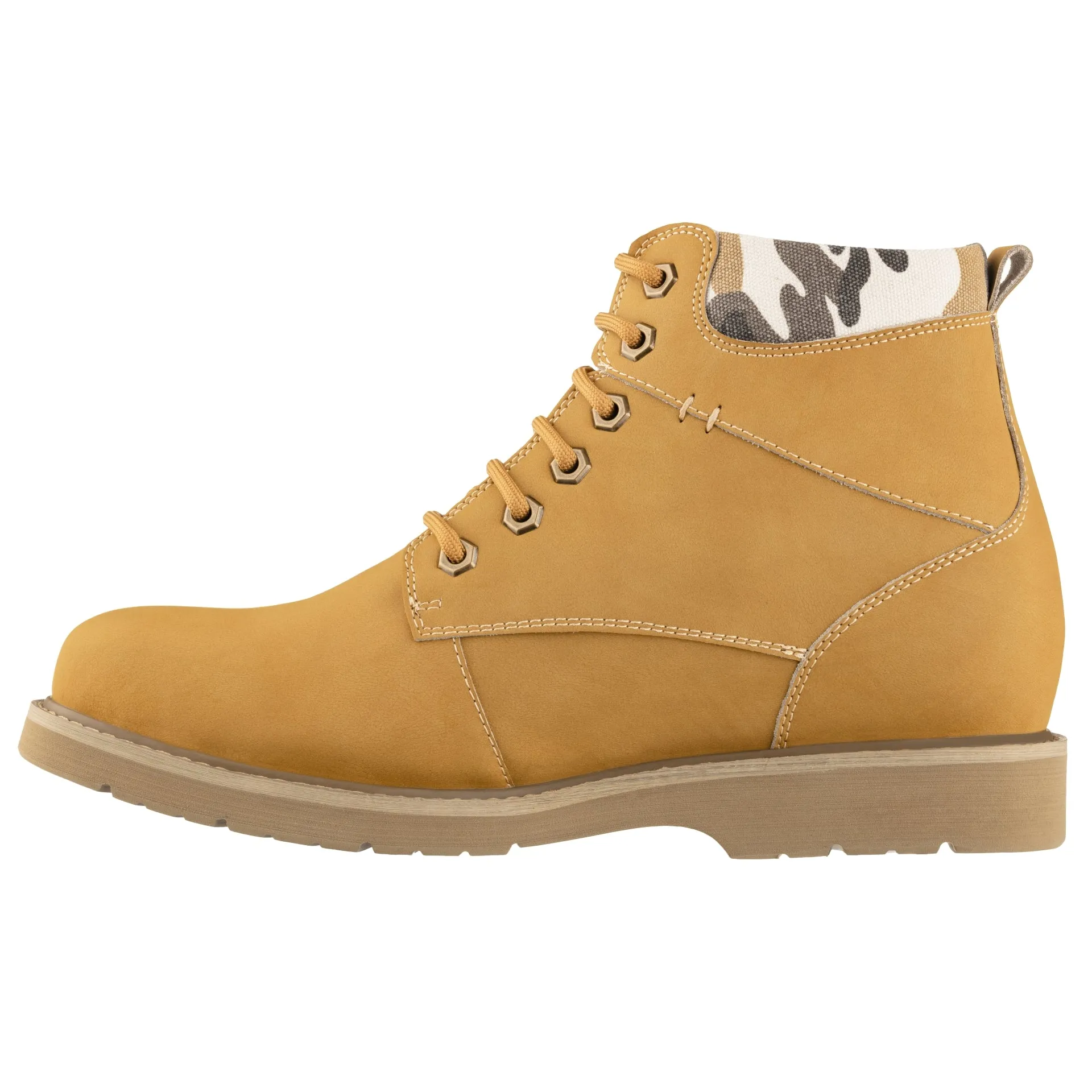 CALTO - YH7830 - 3.2 Inches (Khaki) - Nubuck Boots
