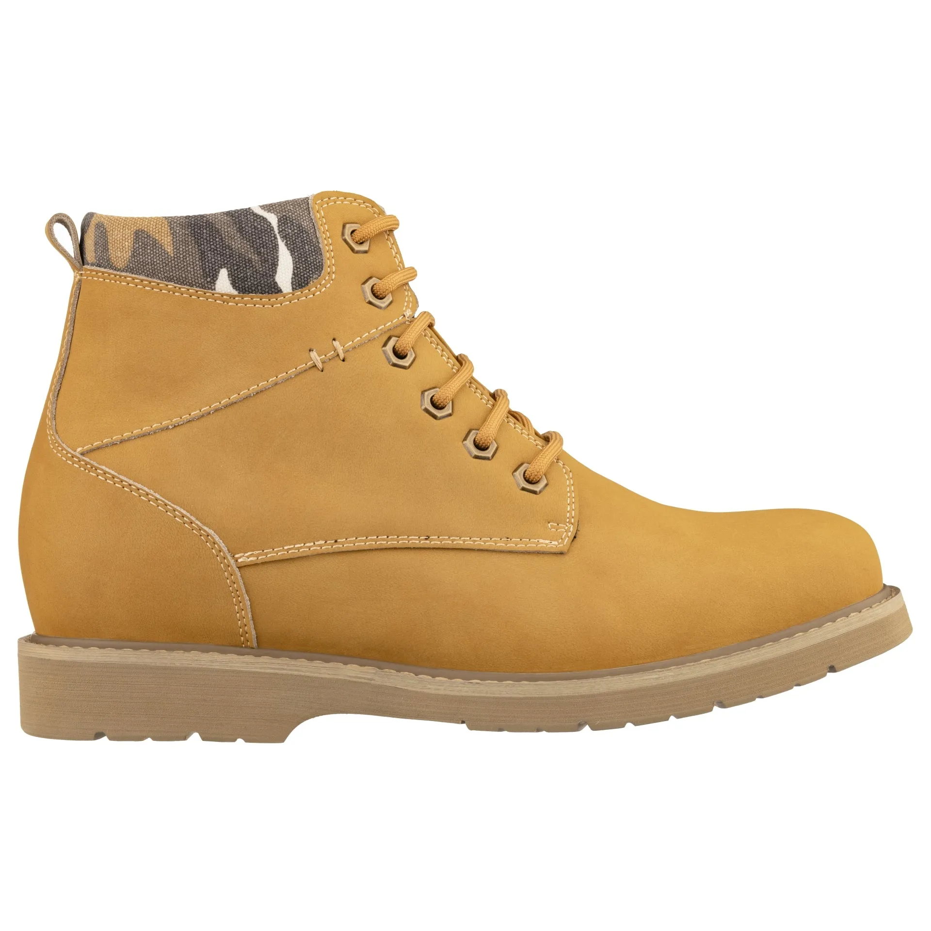 CALTO - YH7830 - 3.2 Inches (Khaki) - Nubuck Boots
