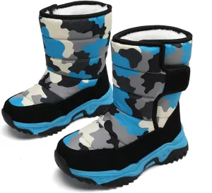 Camouflage Thickened Warm Cotton Boots for Kids Unisex Mid Calf Non Slip Faux  Lined Cozy Winter Snow Shoes