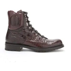 Caporicci 570 Men's Luxury Italian Designer Shoes Brown Alligator Boots (CAP1031-BRN))