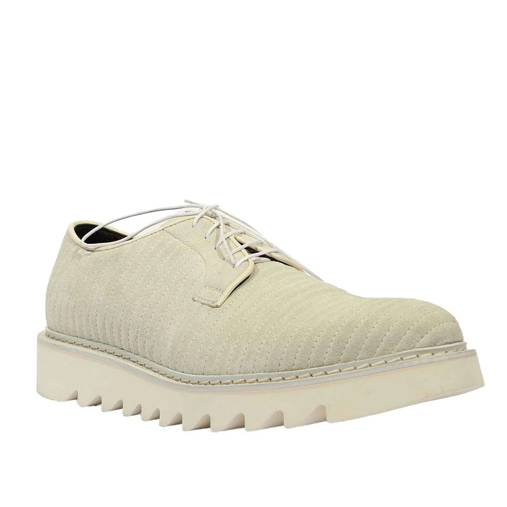 Cesare Paciotti Luxury Italian Men's VIt Camoscio Bone Grey White Oxfords (CPM5114)