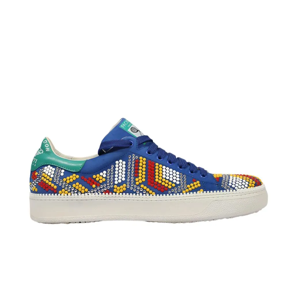 Cesare Paciotti Luxury Italian Men's Wimbledon Vit Camoscio Denim Blue Sneakers (CPM5347)