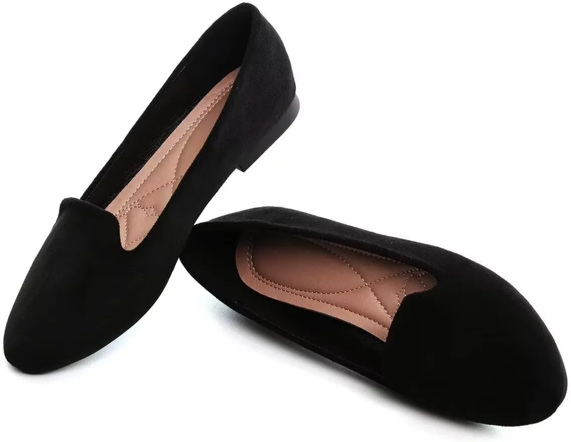 ChaiRong Zhou Flats for Women Dressy Round Toe Ballet Flat Shoes Comfortable Slip-ons Loafers Lightweight Casual Shoes