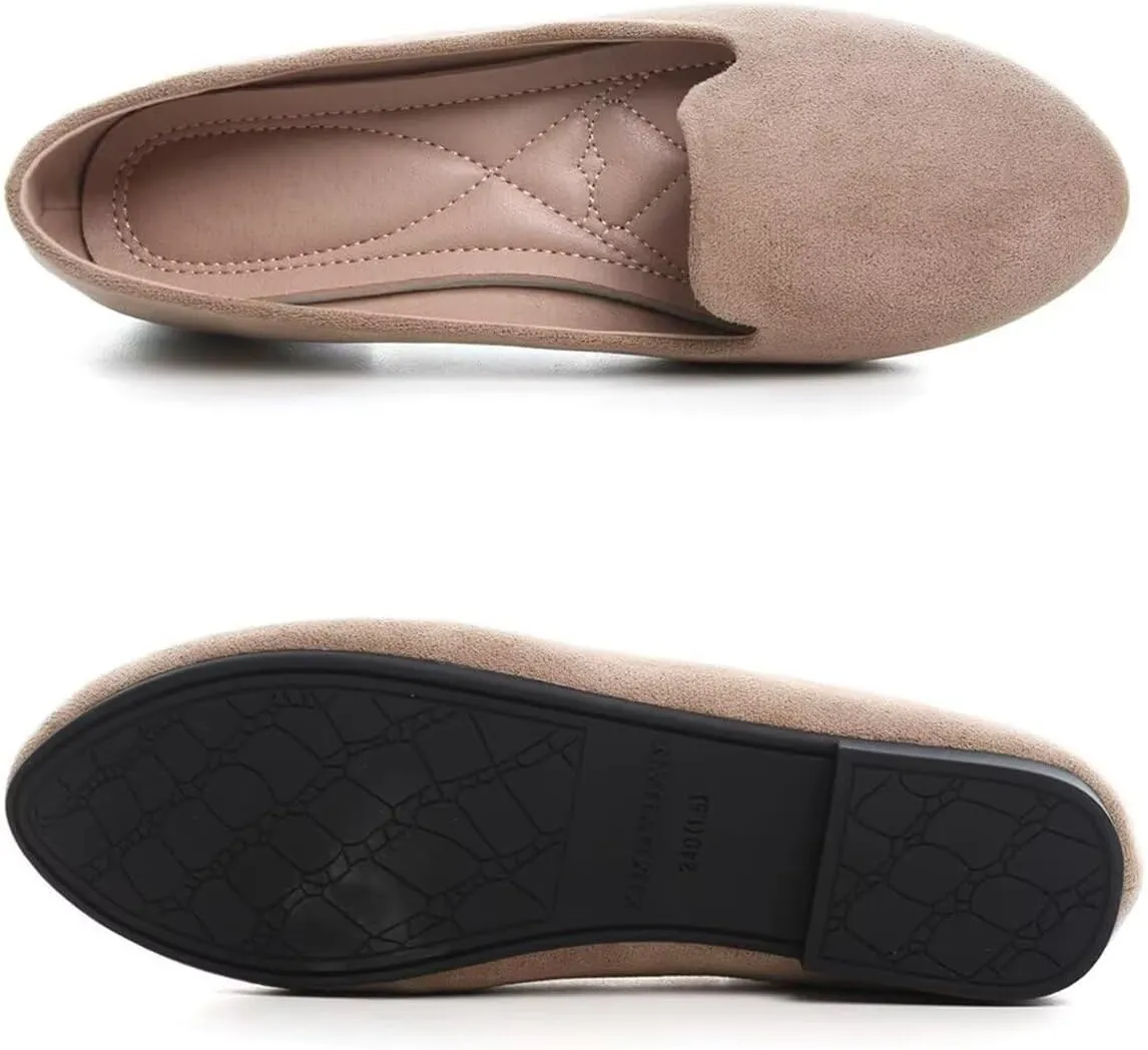 ChaiRong Zhou Flats for Women Dressy Round Toe Ballet Flat Shoes Comfortable Slip-ons Loafers Lightweight Casual Shoes