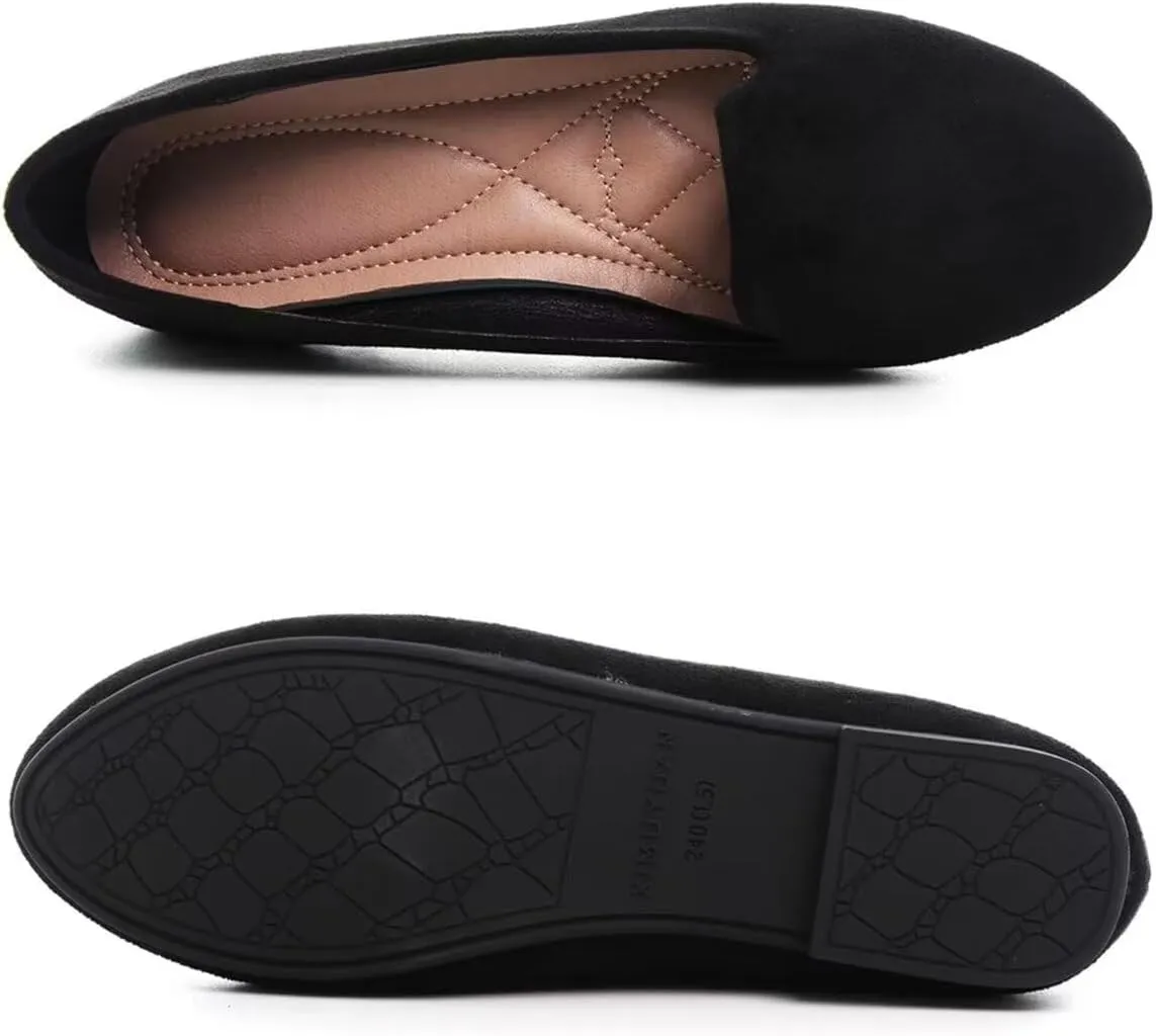ChaiRong Zhou Flats for Women Dressy Round Toe Ballet Flat Shoes Comfortable Slip-ons Loafers Lightweight Casual Shoes