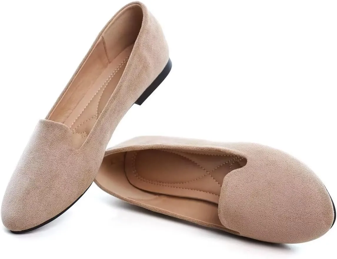 ChaiRong Zhou Flats for Women Dressy Round Toe Ballet Flat Shoes Comfortable Slip-ons Loafers Lightweight Casual Shoes