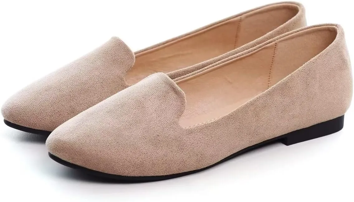 ChaiRong Zhou Flats for Women Dressy Round Toe Ballet Flat Shoes Comfortable Slip-ons Loafers Lightweight Casual Shoes