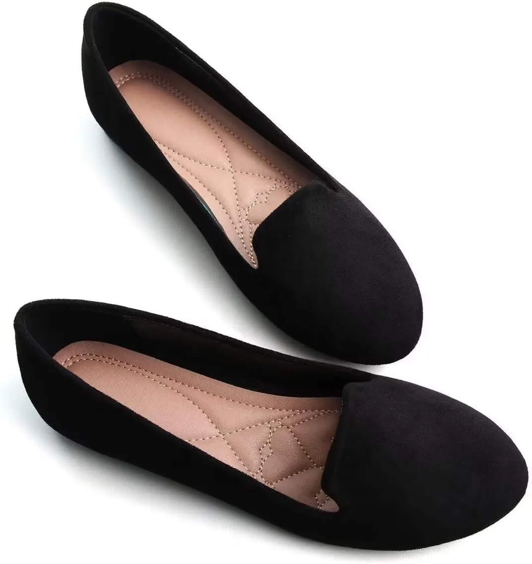 ChaiRong Zhou Flats for Women Dressy Round Toe Ballet Flat Shoes Comfortable Slip-ons Loafers Lightweight Casual Shoes