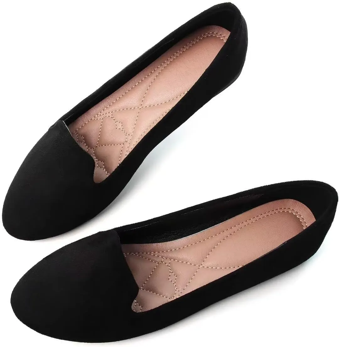 ChaiRong Zhou Flats for Women Dressy Round Toe Ballet Flat Shoes Comfortable Slip-ons Loafers Lightweight Casual Shoes