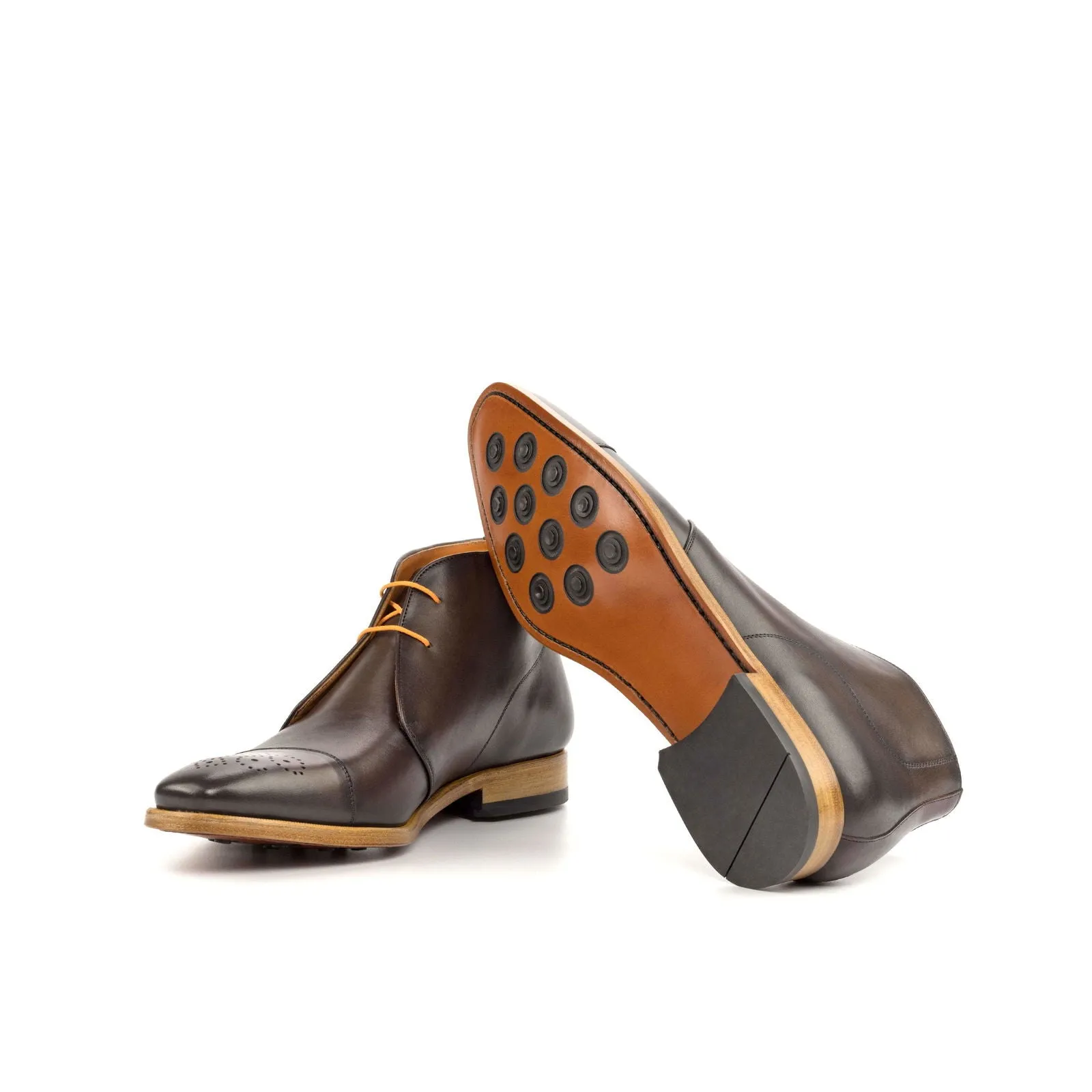Chukka-Painted Calf, Red, Dark Brown
