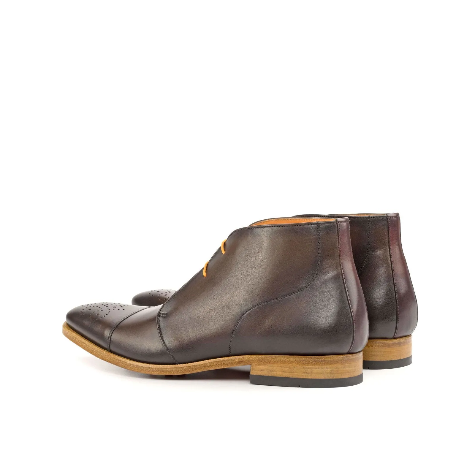 Chukka-Painted Calf, Red, Dark Brown