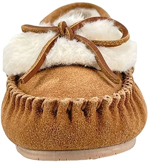 Clarks Holly Folded Tongue Moccasin Slipper Indoor Outdoor House Slippers Cinnamon