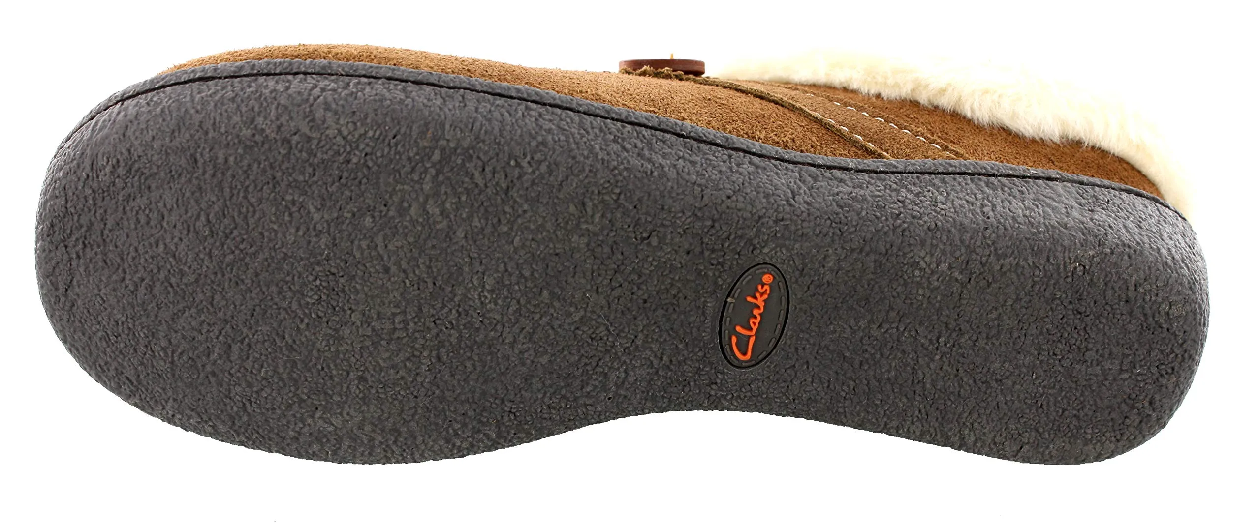 Clarks Womens Slipper Suede Leather Knitted Collar Clog Button Overlay Clogs