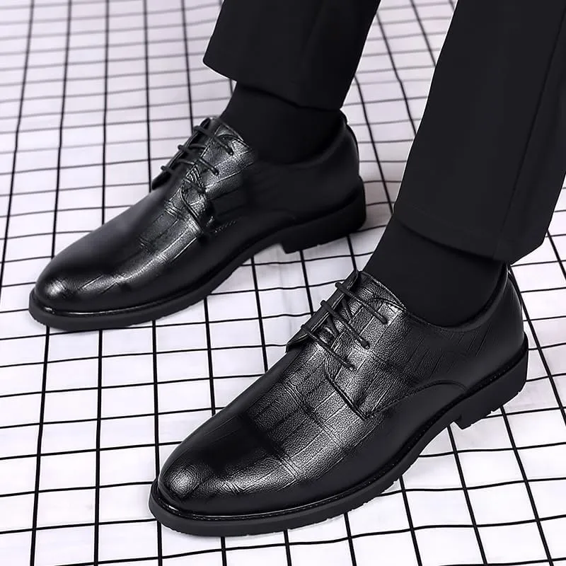 Classic Cap Toe Prom Wedding Lace-up Formal Leather Shoes Oxford Dress Shoes for Men Tuxedo Business New Shoes