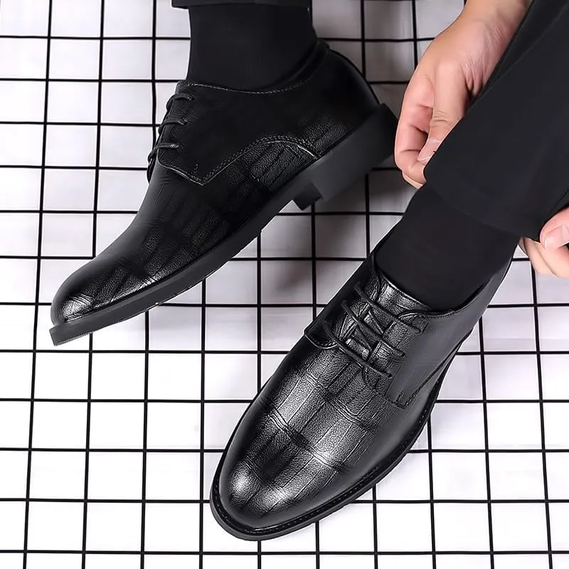 Classic Cap Toe Prom Wedding Lace-up Formal Leather Shoes Oxford Dress Shoes for Men Tuxedo Business New Shoes