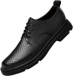 Classic Men's Casual Platform Business Shoes Elegant Black Lace-Up Tuxedo Shoes Korean Height Increase Oxfords