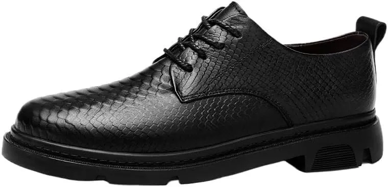 Classic Men's Casual Platform Business Shoes Elegant Black Lace-Up Tuxedo Shoes Korean Height Increase Oxfords