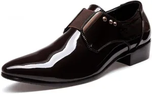 Classic Men's Dress Shoes Slip On Formal Business Casual Oxford Patent Leather Business Wedding Suit Tuxedo for Men