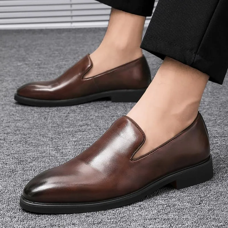 Comfortable Soft Mens Oxford Lightweight Leather Shoes Fashion Plain Toe Lace up Low Top Formal Business Office Derby Shoes for Men