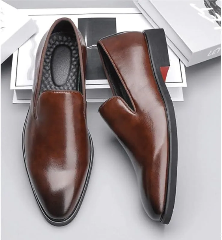 Comfortable Soft Mens Oxford Lightweight Leather Shoes Fashion Plain Toe Lace up Low Top Formal Business Office Derby Shoes for Men