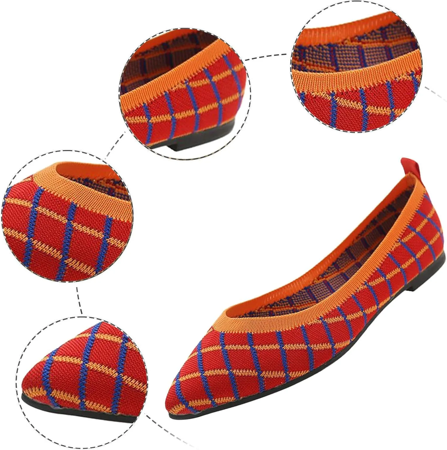 Convenient Women's Flat Shoes for Women Color Matching Pointed Toe Shoes Flat Bottoms Comfortable Business Casual Dress Shoes for Men